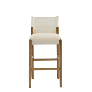 English Elm Christopher Knight Home® - 28.5'', Solid Wood Bar Stool Set of 2 with White Polyester Cushion, 28.5'' Counter Height Modern Rustic Appeal N780P271400W