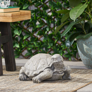 English Elm Christopher Knight Home® - TURTLE Handcrafted Outdoor Garden Statue in Dark Gray Cast Stone, Weather-Resistant Vintage Accent (12.5" W) 70872.00DGRY