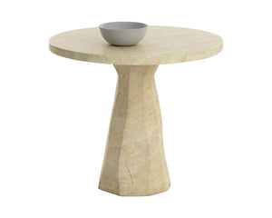 Sunpan KLIFF Bistro Table - Stylish Travertine-Look Concrete for Indoor & Outdoor Dining Spaces, 30" High 112371