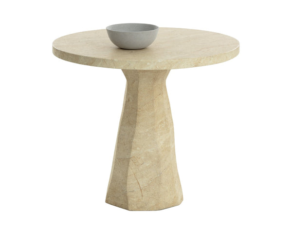 Sunpan KLIFF Bistro Table - Stylish Travertine-Look Concrete for Indoor & Outdoor Dining Spaces, 30" High 112371