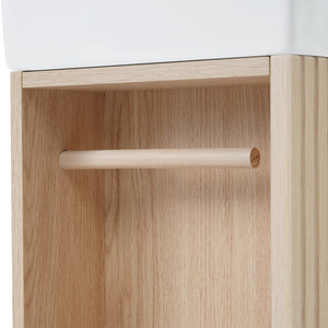 English Elm 18.6" Bathroom Vanity with Sink and Ceramic Top, MDF Cabinet with Door, TP Holder & Shelf Natural N725P212181N