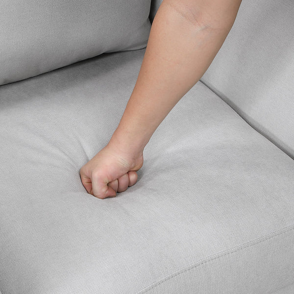 English Elm Modern Upholstered Arm Chair Plush Seat Mid-Century Modern Lines Sturdy Wood Legs Cozy Accent Seating Gray 31.5 L x 23 W x 25 H B011P379746