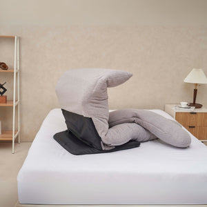 English Elm Adjustable U-shaped Full-Body Recliner Pillow for Sleeping, Reading & Physiotherapy — Gray Metal, Foldable Packaging Enhanced Comfort W244P289150
