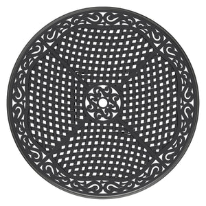 English Elm 7-Piece All-Weather Cast Aluminum Dining Set With 6 Swivel Chairs & Round Table For Outdoor Elegance P1 W1710S00442-GIGA