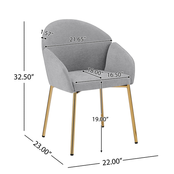 English Elm Christopher Knight Home® - Dining Chair Set Of 2 - Modern Grey Upholstered Metal Chairs For Stylish Dining & Home Bars N779P186914G