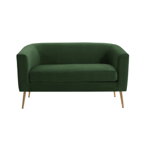 English Elm Christopher Knight Home® - LOVESEAT modern 51" two-seater with textured fabric, firm foam & sinuous springs, sleek black legs for compact spaces Retro Green 74868.00IRNFRGRN