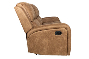 English Elm Recliner Loveseat Manual Motion Two-Seater with Horizontal & Vertical Tufting, Tight Square Arms, Side Handle Recline Comfort Chestnut 80 L x 30 W x 26 H B089P240530