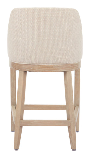 Zuo Modern Calmo Counter Stool Beige - Chic Modern Design With Polyester Fabric And Solid Ash Wood For Any Space Beige 100% Polyester,Plywood,Solid Ash Wood 110648-zuo-modern