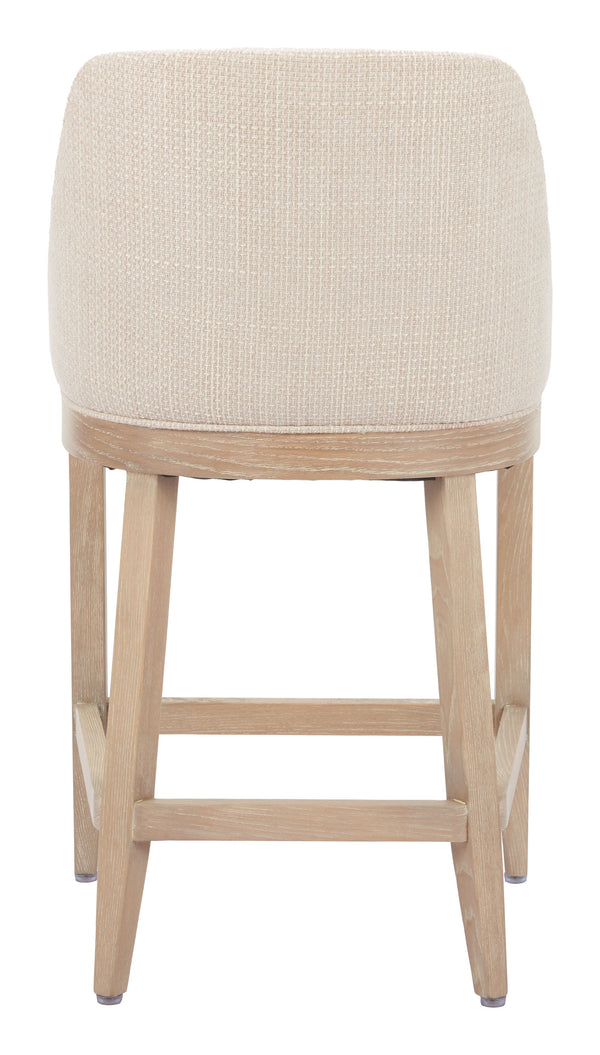 Zuo Modern Calmo Counter Stool Beige - Chic Modern Design With Polyester Fabric And Solid Ash Wood For Any Space Beige 100% Polyester,Plywood,Solid Ash Wood 110648-zuo-modern