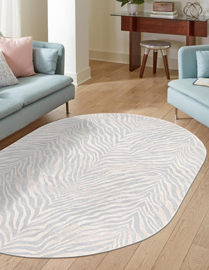 Unique Loom Finsbury Meghan Machine Made Animal Print Rug Gray and Ivory,  5' 3" x 8' 0"