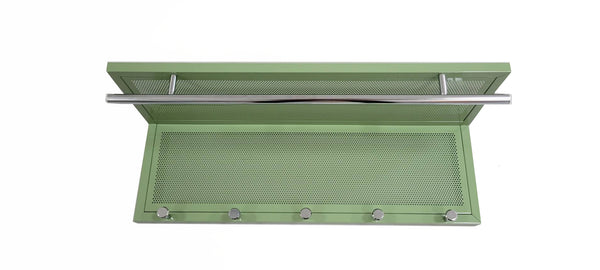 English Elm Esyspot Wall Mounted Coat Hook with Shelf | Space-Saving Organizer for Entryway, Mudroom, Laundry Room 93 Green B091P240949