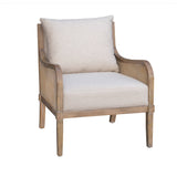 Martha Stewart Morgan Traditional Cane Accent Chair with Removable Back Cushion MT100-1203 Reclaimed Natural