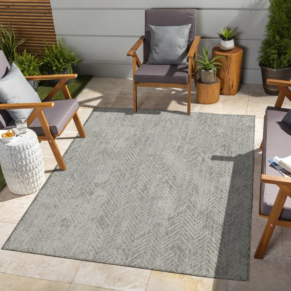 English Elm Sunshine Silver Indoor/Outdoor Area Rug, 7'10" X 10'3" - Durable, Stylish, Easy-Clean Design! B186P198886-GIGA