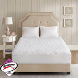 Beautyrest Heated Microfiber Casual Heated Mattress Pad with 3M Scotchgard BR55-0536 White