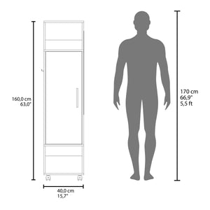 English Elm Summit Melamine Wardrobe with Mirror, Door & Open Storage — Space-Saving Modern Closet for Bedrooms B128P225195