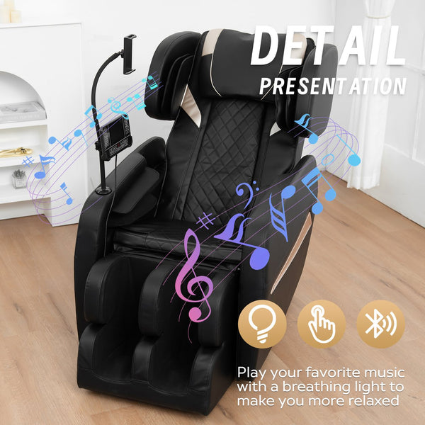 English Elm Massage Chair Recliner With Zero Gravity, Full Body Air Pressure & Ergonomic Comfort For Relief W1875P300906