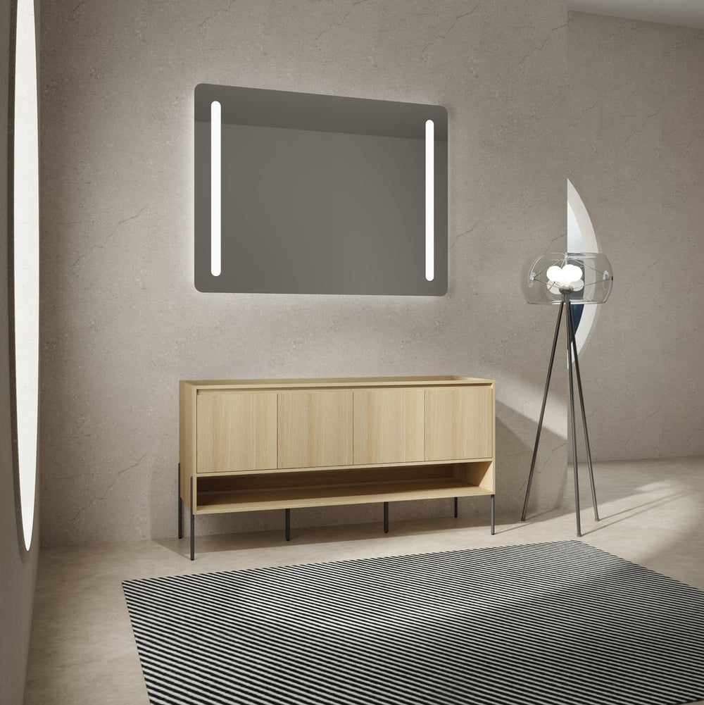 English Elm 60" Freestanding Bathroom Vanity Cabinet Only, 4 Soft-Close Doors, KD Packing, Durable 67.7x23x7.9 W1972P199464