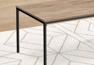 English Elm Table 3-Piece Set with Reclaimed-Look Laminate Tops and Sleek Metal Frame for Modern Living Rooms taupe 48 L x 24 W x 4 H B2710P219975