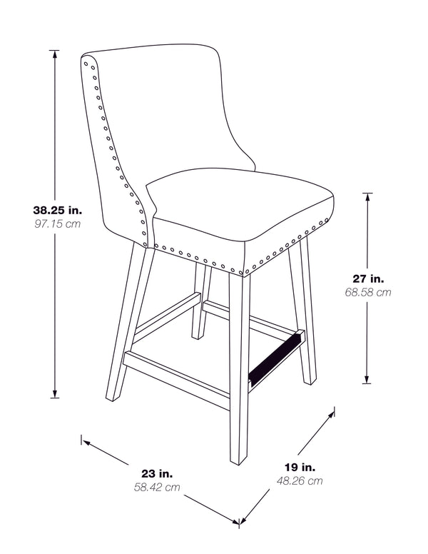 OSP Home Furnishings Granville 26" Swivel Counter Stool Camel/Grey