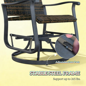 English Elm Garden Steel Frame Outdoor Glider Chair with Breathable Mesh for Porch or Patio T3971P444279