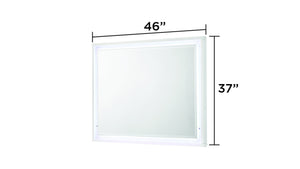 English Elm Manhattan Lacquer Frame Mirror with Integrated Perimeter LED Lighting, White Finish for Modern Spaces B009P309294