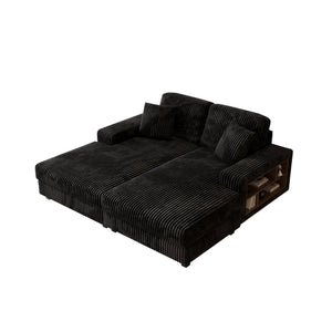 English Elm Convertible Corduroy Sleeper Sofa Chair - Oversized Modern Lounge, Plush Comfort For Guests & Home W1793S00034