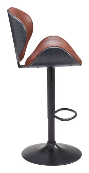 Zuo Modern Meyane Barstool - Modern Design With High-quality Vinyl, Plywood, And Steel For Stylish Spaces Brown 100% Polyurethane,Plywood,Steel 110568-zuo-modern