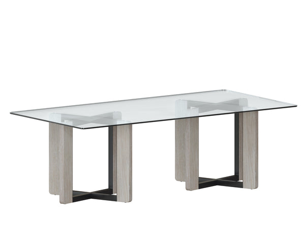 Sunpan Glass Dining Table Top - Elegant Rectangular Clear Tempered Design For Stylish Dining Spaces  Glass 108667