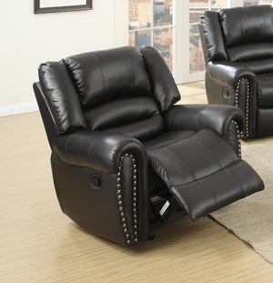 English Elm Modern Bonded Leather 3 Piece Living Room Set with Nailhead Trim and Tufted Back B011S02386