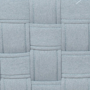 English Elm Light Teal Round Coffee Table with 15mm Chenille Top, Knitted-Texture Base & Natural Wood Finish B062P209114