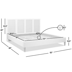 English Elm Jennifer Taylor Home - Toscana King Platform Bed - Elegant Upholstered Cane Back Design In Antique White For Versatile Style B2719P385737