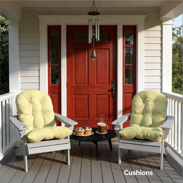 English Elm Tufted Adirondack Chair Cushion Set Uv Resistant Polyester Outdoor Patio Seating Pair T3971P443464