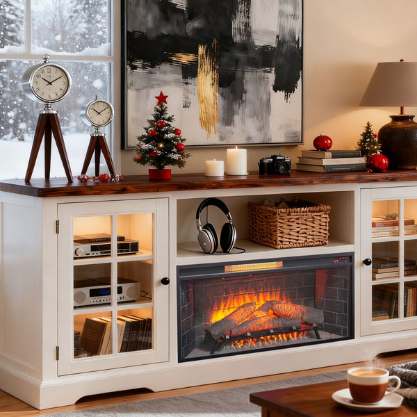 English Elm 36 Inch Infrared Quartz Fireplace Insert with Trim Kit 3d Ember Bed Touch Control W1769P405042