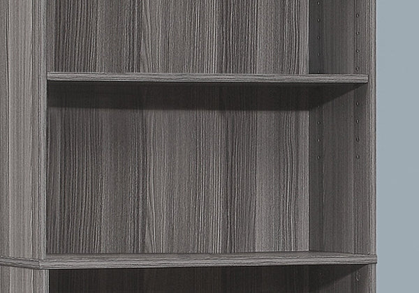 English Elm Bookshelf, Six Tier Tall White Laminate Unit for Home Office or Bedroom Storage B2710P219786