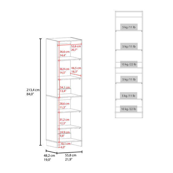 English Elm Maplewood Slim Vertical Closet Cabinet for Small Spaces with Upper Enclosed Storage B092S00300
