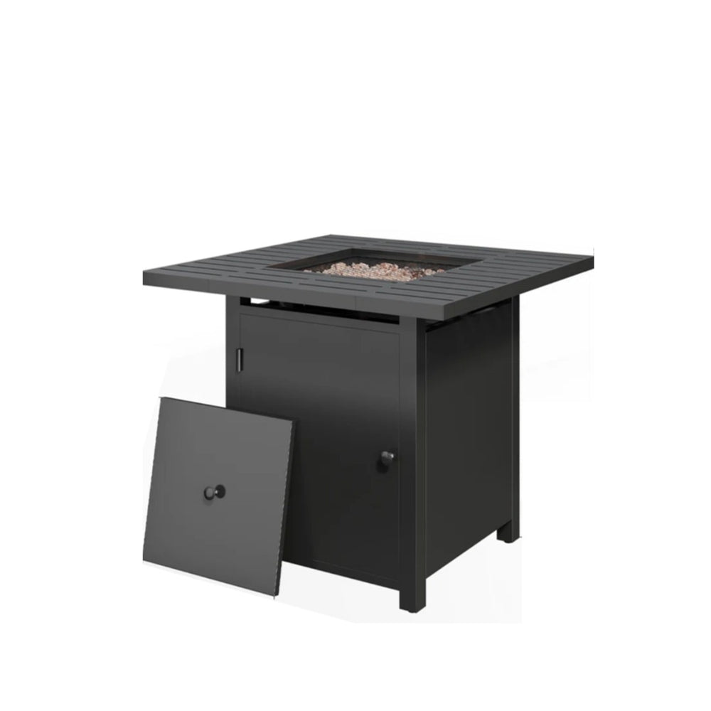 English Elm 30”width Propane Square Fire Pit Table 50000 Btu Powder Coated Patio Entertainer B082P454966