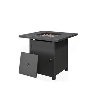 English Elm 30”width Propane Square Fire Pit Table 50000 Btu Powder Coated Patio Entertainer B082P454966