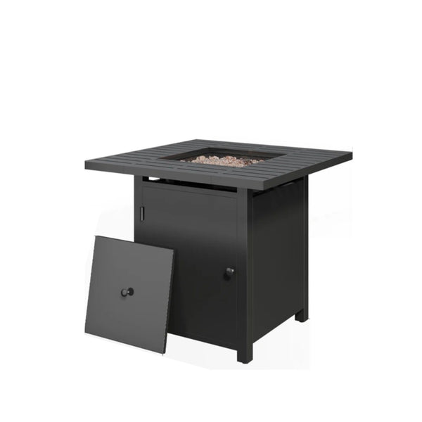 English Elm 30”width Propane Square Fire Pit Table 50000 Btu Powder Coated Patio Entertainer B082P454966
