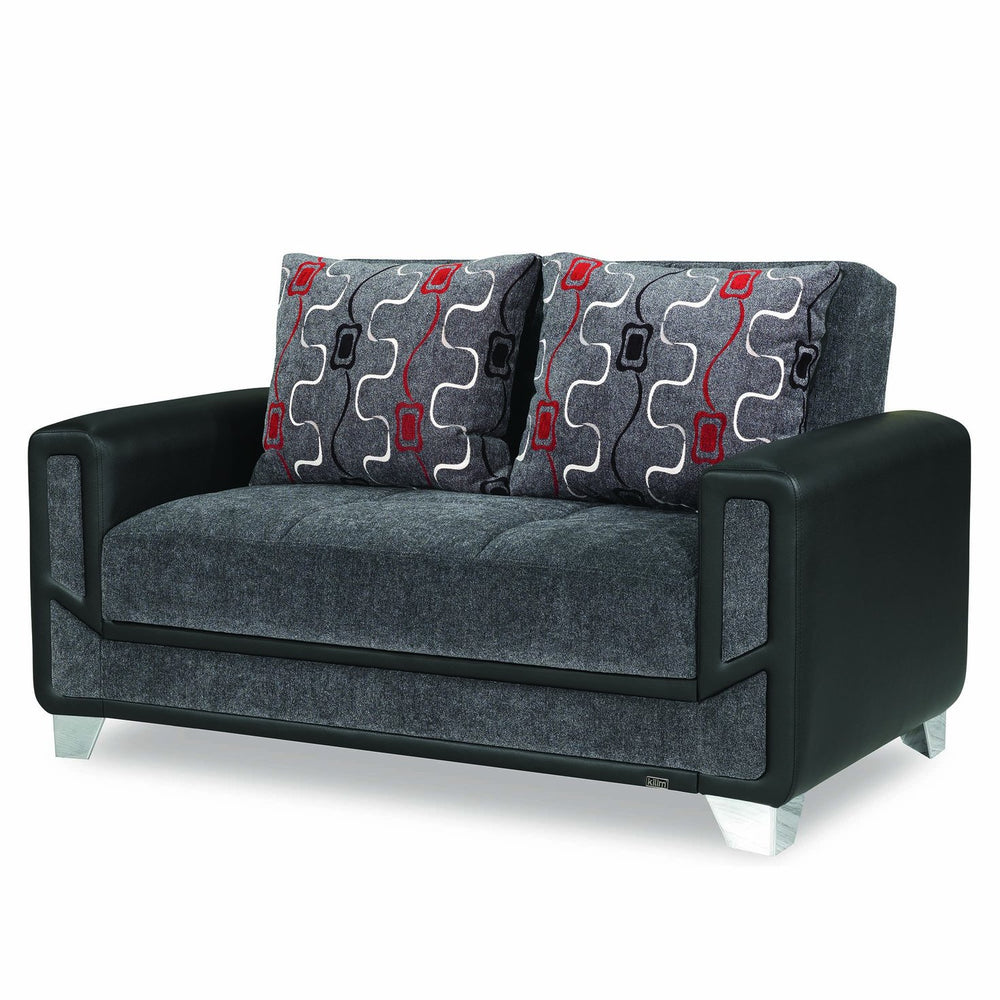 English Elm PrimeNest PluseCraft Collection Upholstered Convertible Loveseat with Storage, Chenille Sleeper Sofa Convertible for Small Spaces and Guests Gray B030P282383