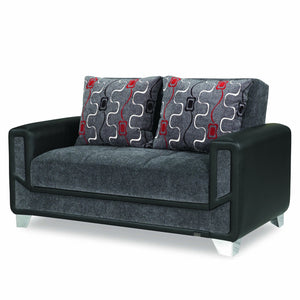 English Elm PrimeNest PluseCraft Collection Upholstered Convertible Loveseat with Storage, Chenille Sleeper Sofa Convertible for Small Spaces and Guests Gray B030P282383