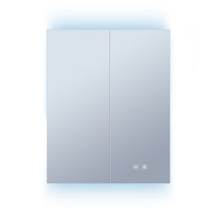 English Elm Corsica Double Door Led Medicine Cabinet with Defogger and Soft Close Aluminum Frame B2731P477798