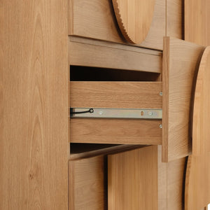 English Elm Modern Fluted 6 Drawer Dresser with Solid Wood Legs Japandi Chest for Bedroom Natural N739S0000013W