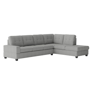 English Elm Modern Gray Microfiber Sectional Sofa with Reversible Chaise and Cup Holders B011S01294