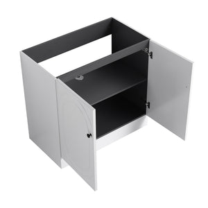 English Elm 36" Freestanding Bathroom Vanity with Resin Sink, Soft-Close Doors, Adjustable Shelf & Metal Handles White W999S00273
