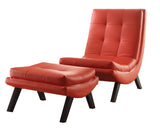 OSP Home Furnishings Tustin Lounge Chair and Ottoman Set Red