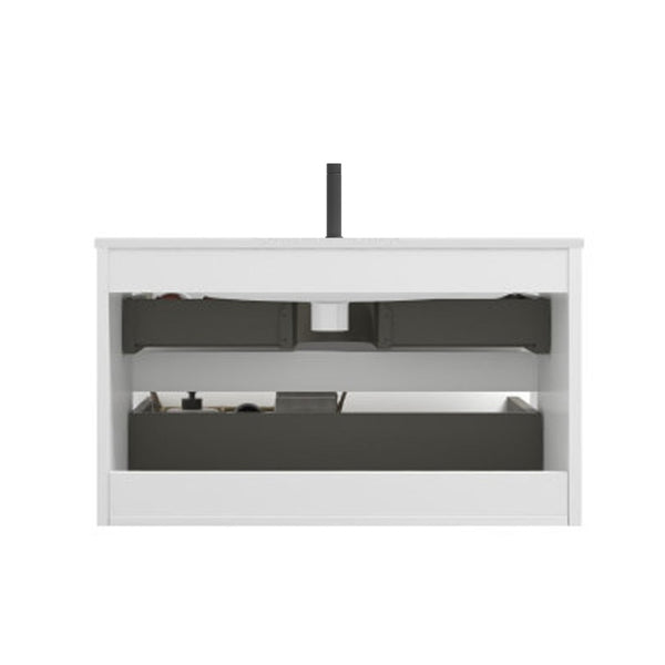 English Elm Tia 36" Glossy White Floating Bathroom Vanity With Ceramic Sink & Soft-Close Drawers For Modern Spaces W1865S00105-GIGA