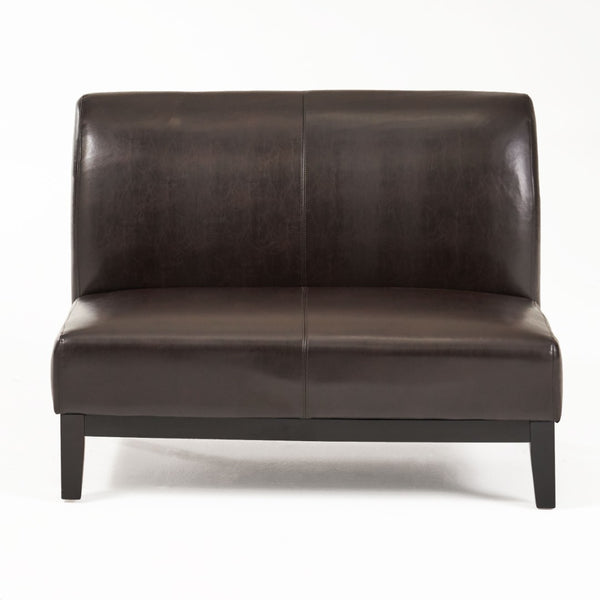 English Elm Love Seat Pu Leather Compact Loveseat with Tapered Rubberwood Legs for Apartments N771P262600W