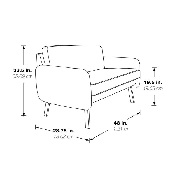 OSP Home Furnishings Lounge Seating with Chrome Base and High Density Foam for Modern Reception Areas Loveseat SL5602-SK2