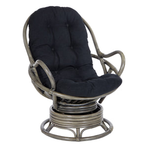 OSP Home Furnishings Tahiti Rattan Swivel Rocker Black