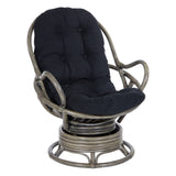 OSP Home Furnishings Tahiti Rattan Swivel Rocker Black